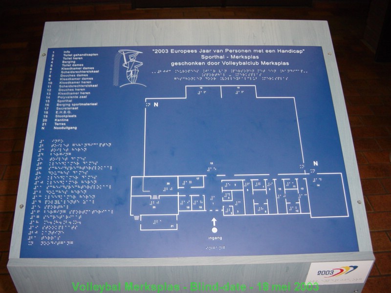 De plattegrond van de sporthal.