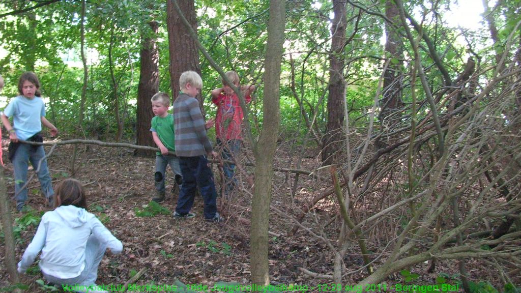 Nog even een kamp maken in het bos.